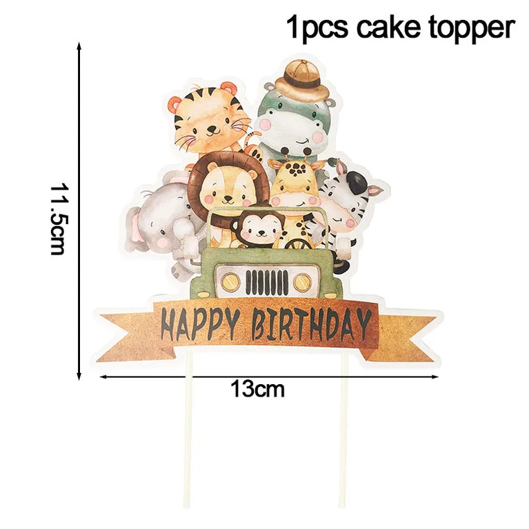 Wild One Animals Jungle Safari Birthday Disposable Tableware Set