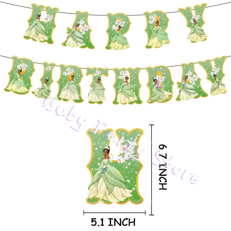 Frog Tiana Princess Party Disposable Tableware Set for Kids Birthday Decoration