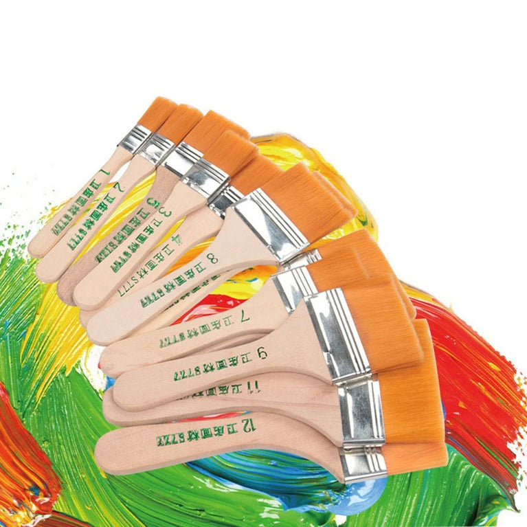 12-Piece Wooden Handle Memory Nylon Paint Brush Set
