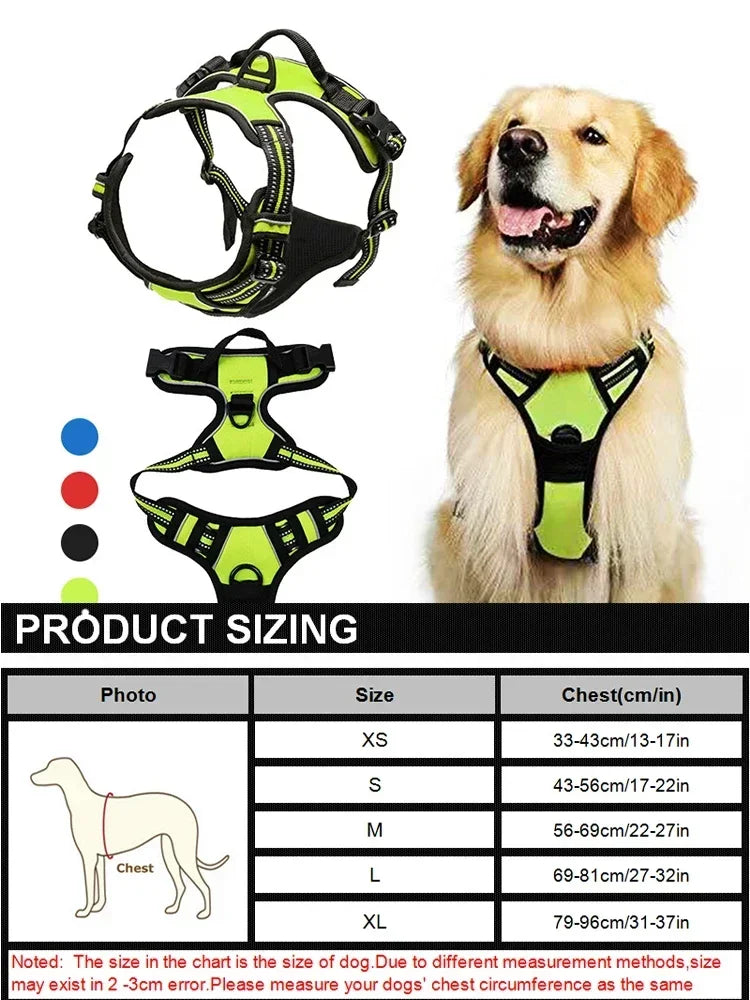 Reflective Adjustable Dog Harness Breathable No Pull Vest ChestStrap
