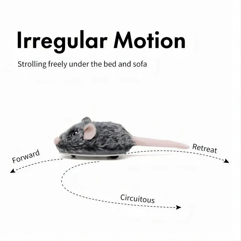 Rechargeable Motion Mouse Cat Toy Automatic Tail Wagging Interactive Sound Moving Pet Toy