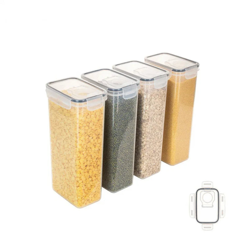 Stackable Rice Storage Bucket Plastic Food Container with Silicone Seal Airtight Box