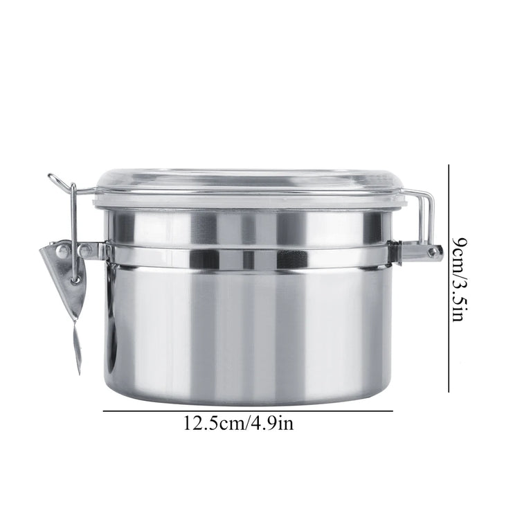 Stainless Steel Coffee Container Vacuum Sealed Coffee Beans Storage Jar Kitchen