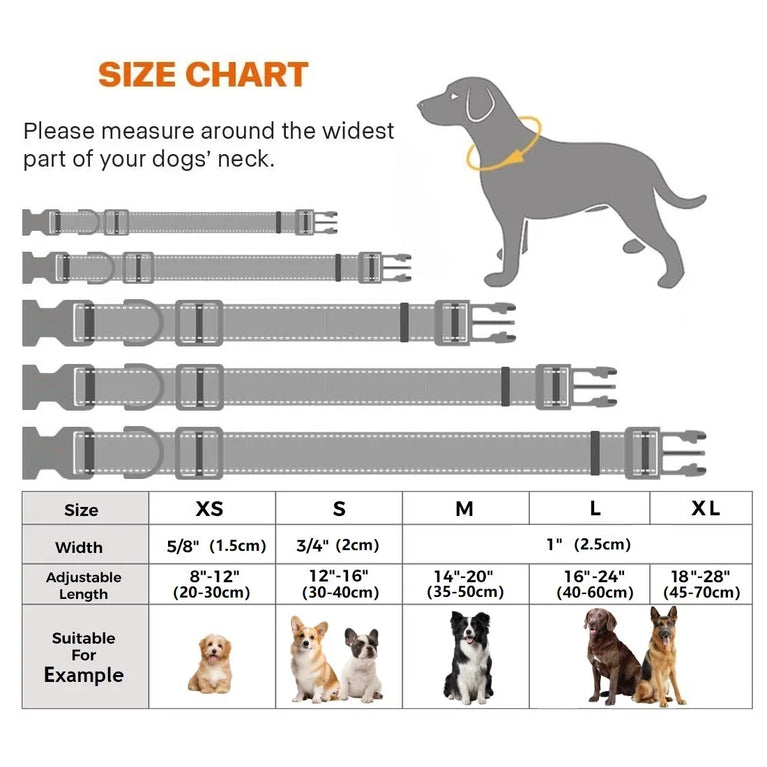 10 Colors Pet Dog Collar Nylon Neck Collar Small Medium Large Dog Chihuahua Reflective