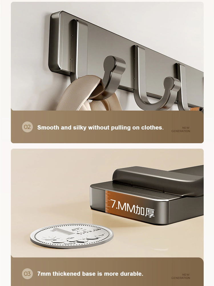 Non Perforated Bathroom Hooks,Wholesale of Door Hooks, Space Aluminum, Bedroom Storage, Clothes Hanger Hooks, Wall Clothes Hook