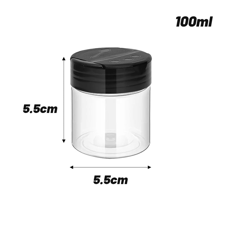 Transparent Seasoning Jars Reusable Spice Storage Bottles Kitchen Container Set