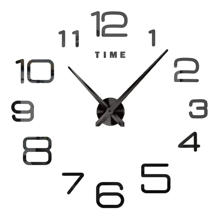 3D DIY Large Wall Clock | Modern Acrylic Mirror Surface Home Décor