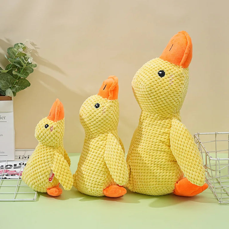 Plush Sleeping Duck Dog Toy Squeaky Chew Toy for Training Fun