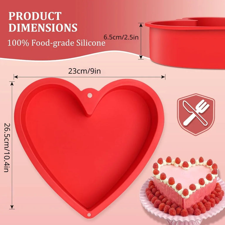 Silicone Heart-Shaped Cake Pan | Nonstick Professional Bakeware