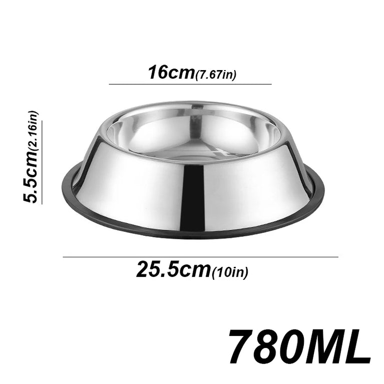 Anti-Slip Stainless Steel Dog Bowl | Anti-Tip & Anti-Ant Feeder