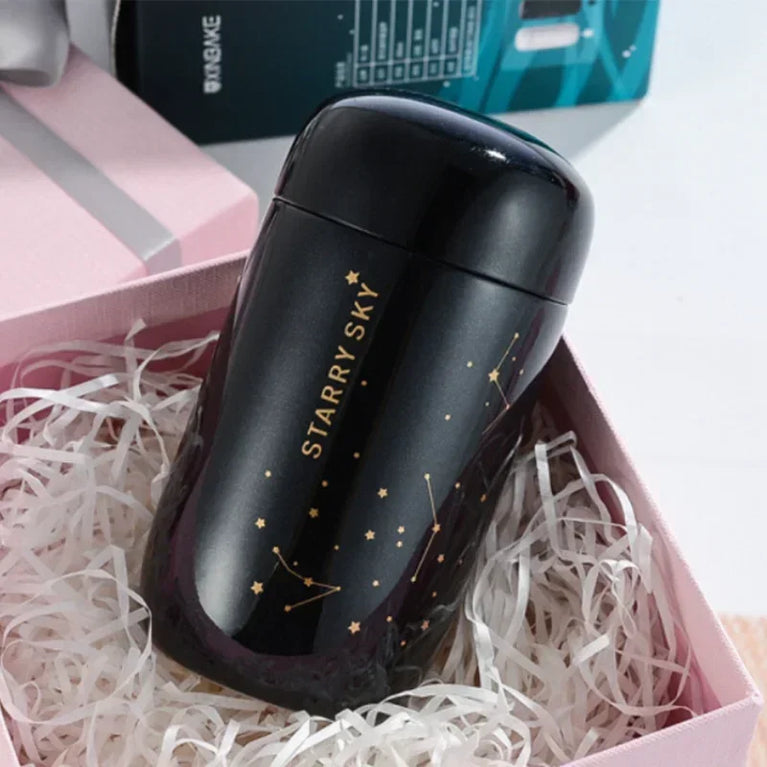 Starry Sky Mini Thermos Bottle 200ml Insulated Travel Mug Steel