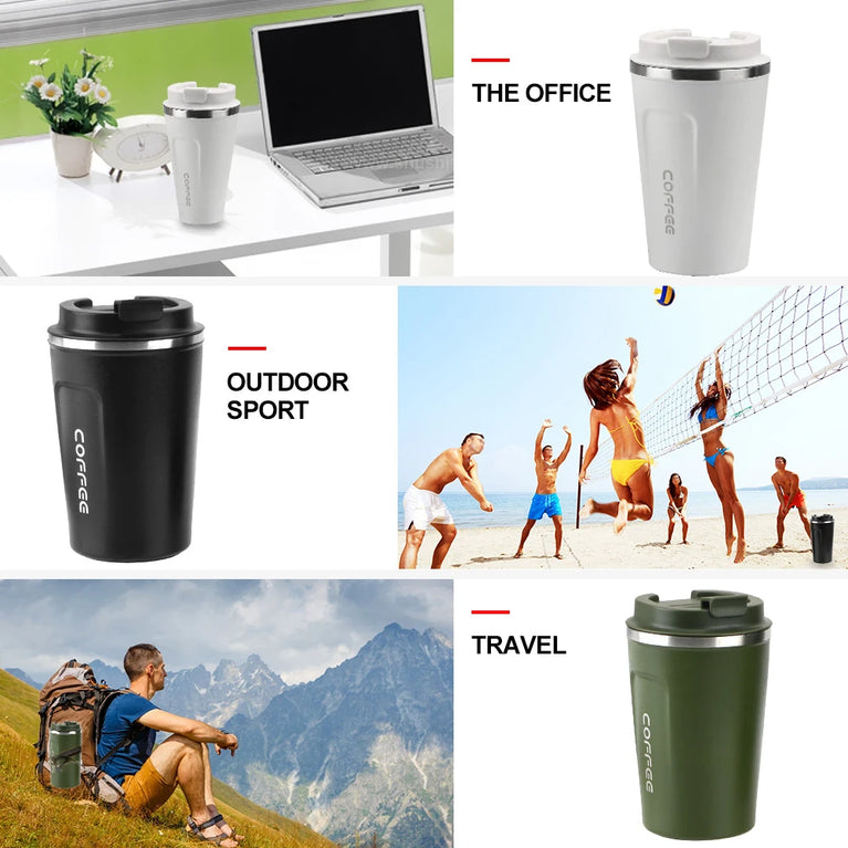 Thermo Cafe Double Stainless Steel Coffee Mug Leak-Proof Travel Cup 380/510ML