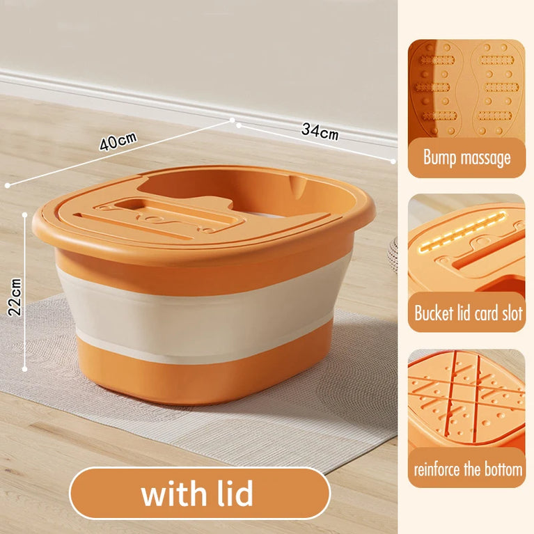 Portable Foldable Foot Bath Tub | Space-Saving Adult Foot Soak & Massage Basin