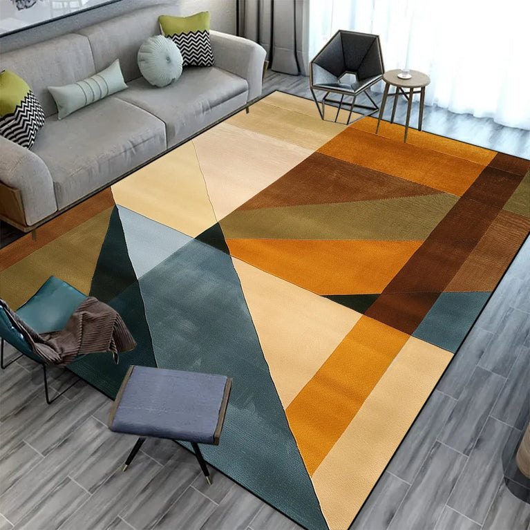 Large Geometric Non-Slip Washable Area Rugs for Modern Living