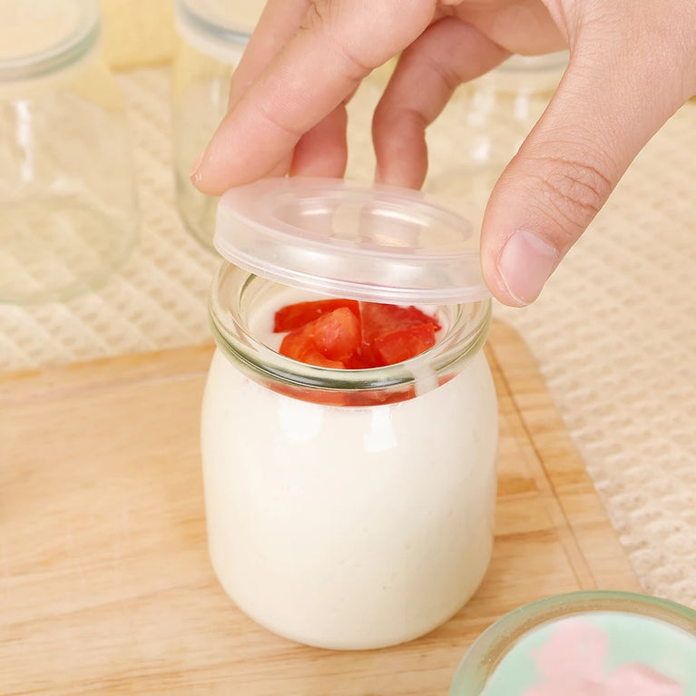 Glass Baking Bottles with Lid Yogurt Pudding Mini Food Storage Jar Container