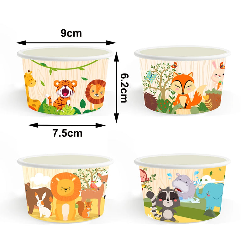 6-30pcs Paper Snack Cups Ice Cream Paper Bowl Disposable Dessert Treat Snack Cups Kids Birthday Shower Summer Party Supplies