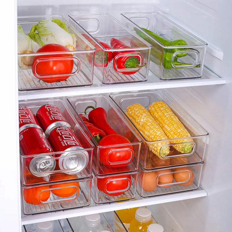 Transparent Refrigerator Storage Box Fridge Organizer Clear Plastic Container for Kitchen Storage