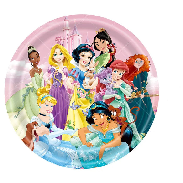 Princess Six Theme Party Disposable Tableware Set Girls Birthday