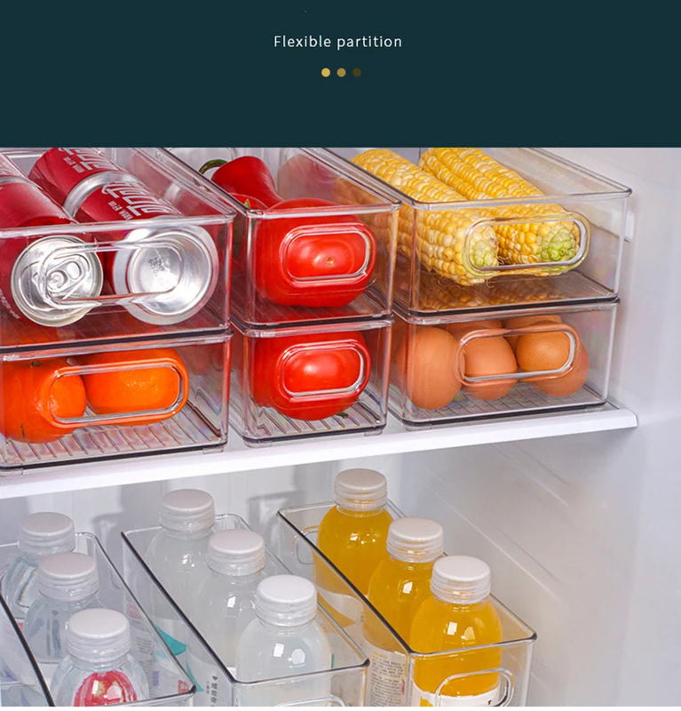 Transparent Refrigerator Storage Box Fridge Organizer Clear Plastic Container for Kitchen Storage