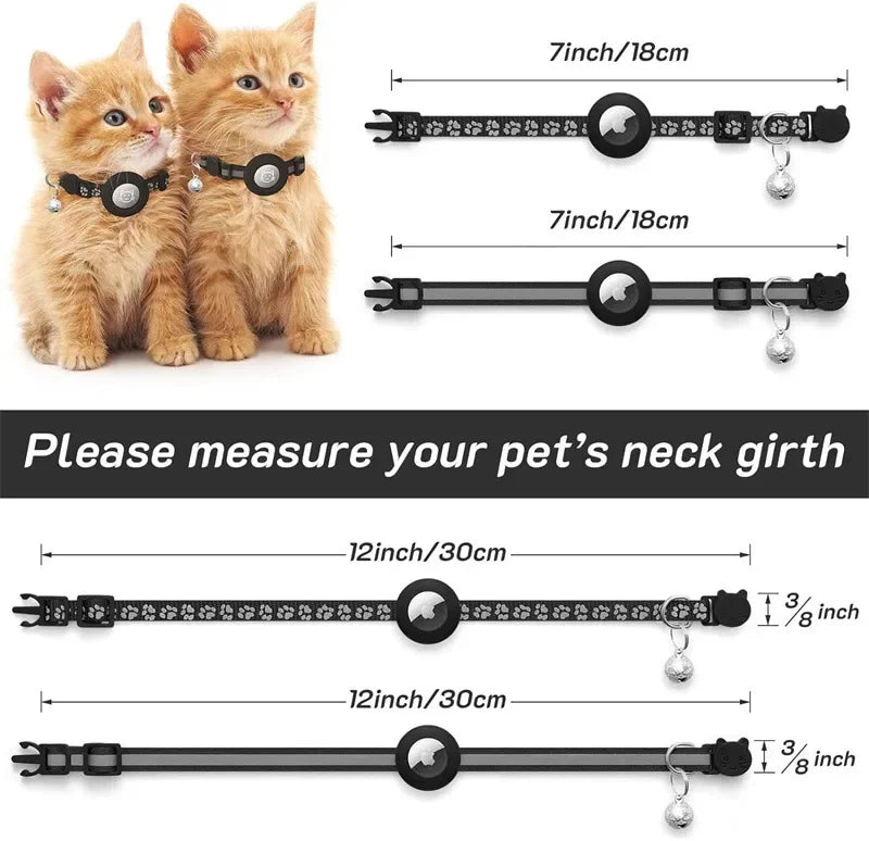 Airtag Cat Collar Breakaway Reflective Adjustable 7-12In GPS Collar