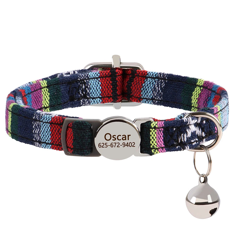 Cat Collar Free Personalized Kitten Collar Engraved Antilost Adjustabl