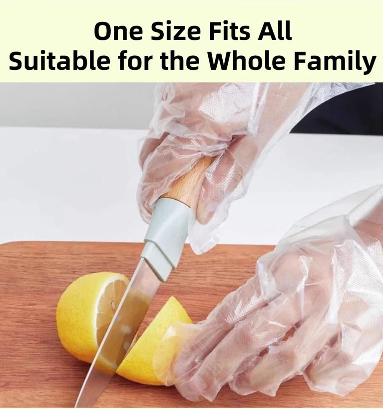 50/200Pcs Disposable PE Gloves Food Grade Transparent Plastic Gloves