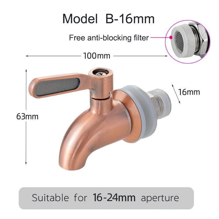 Stainless Steel Beverage Dispenser Faucet | Eco-Friendly Spigot for Wine Barrels & Juice Tanks