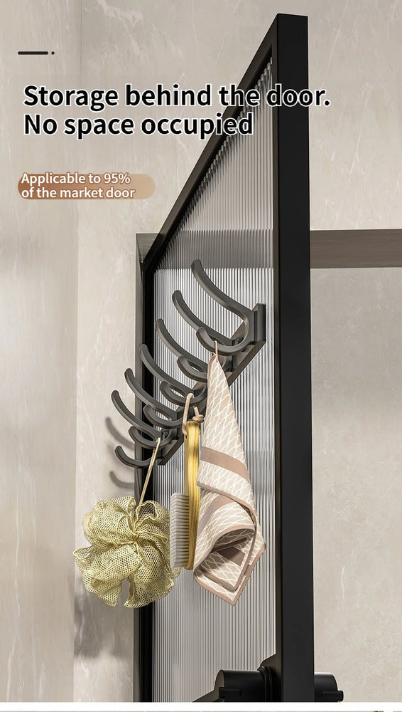 no drill Door Behind Hook Storage Wall Hanging Clothes Hanger Coat Hook Punch-free Bathroom Hanger Bedroom Organizer Storage Kit
