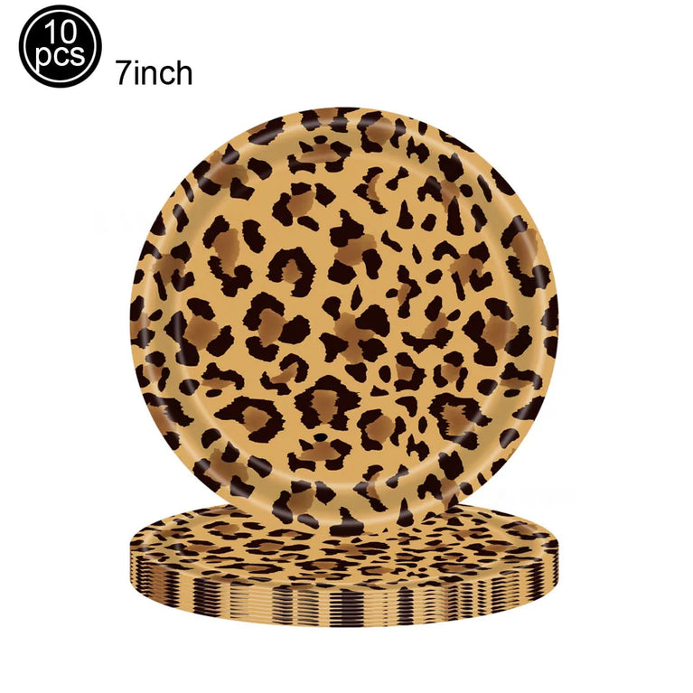 Leopard Print Birthday Party Disposable Tableware Set-Animal Theme Decor