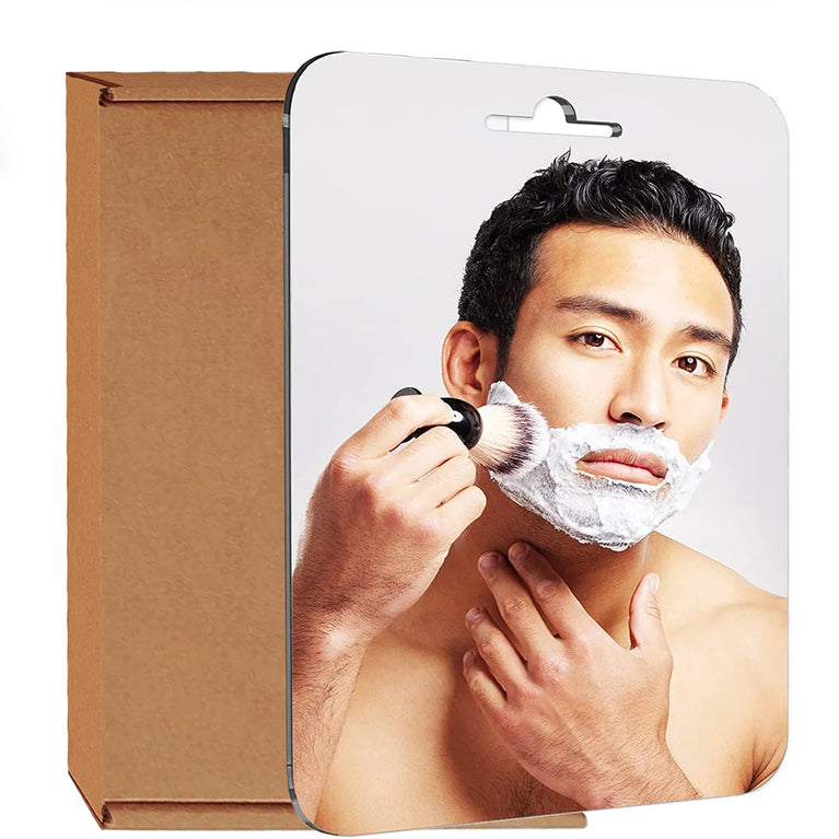Fogless Acrylic Shower Mirror | Portable Anti-Fog Shaving Mirror with Non-Slip Stand