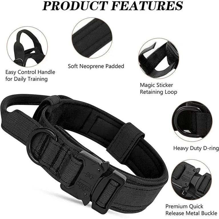 Outdoor Sports Style Tactical Dog Collar Usable Training Traction