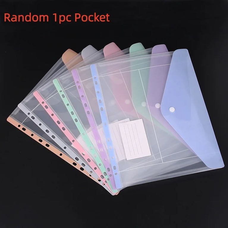 A4 Loose-Leaf Plastic Document Bag | 11-Hole Binder Compatible Envelopes