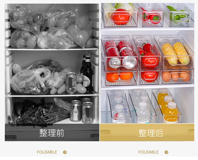 Transparent Refrigerator Storage Box Fridge Organizer Clear Plastic Container for Kitchen Storage