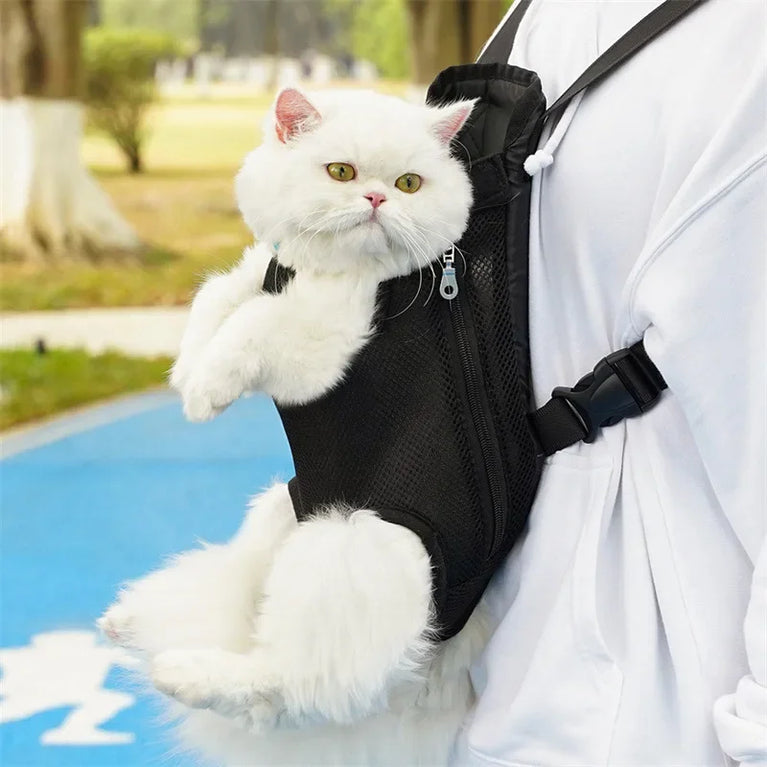 Portable Pet Mesh Backpack | Dual-Shoulder Outdoor Travel Carrier
