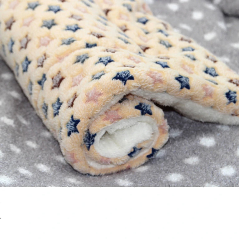 Thicken Coral Fleece Dog Bed Mat | Soft Flannel Sleeping Rug