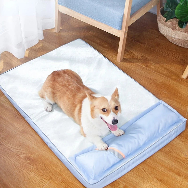 Summer Cooling Orthopedic Memory Foam Dog Bed Waterproof Washable Pillow Bed