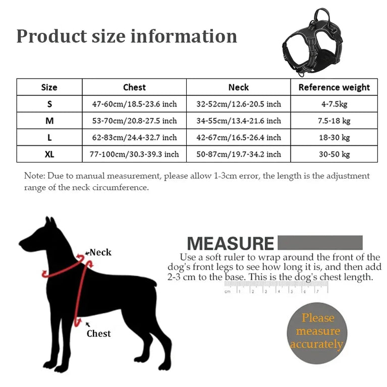 Adjustable Nylon Dog Harness No Pull Reflective Breathable Pet Vest