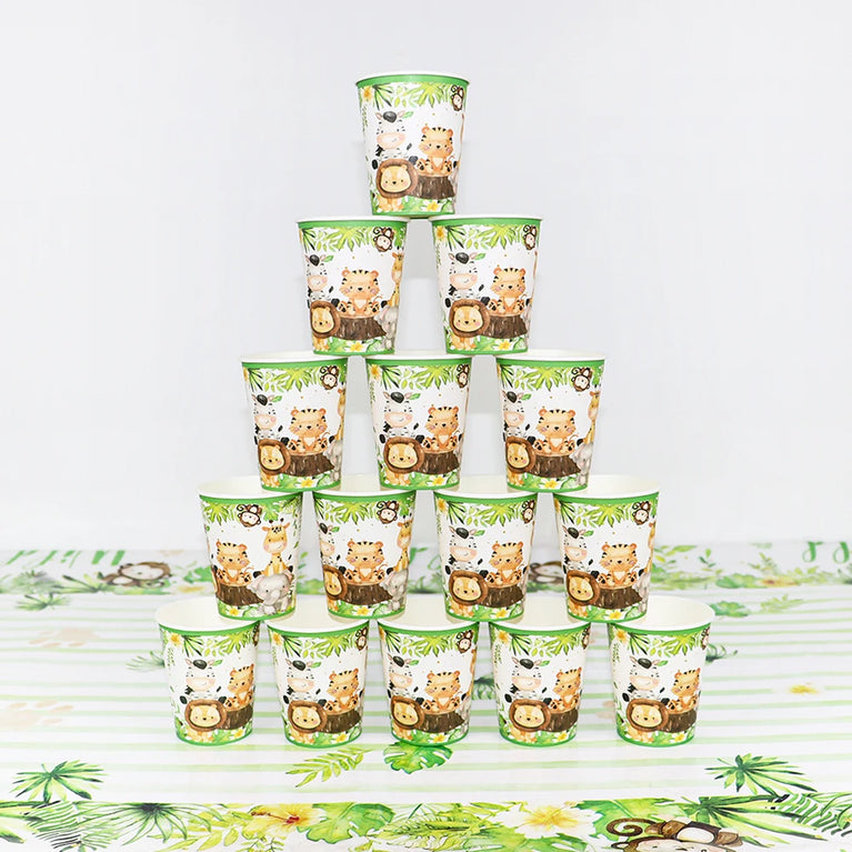 Wild One Animals Jungle Safari Birthday Disposable Tableware Set