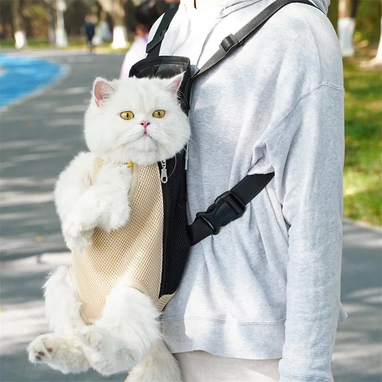 Portable Pet Mesh Backpack | Dual-Shoulder Outdoor Travel Carrier