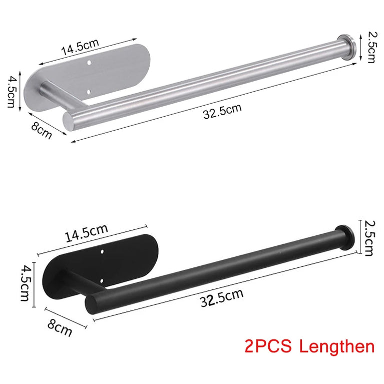 Stainless Steel Paper Towel Holder | Multi-Function Wall Mount & Under Cabinet Rack