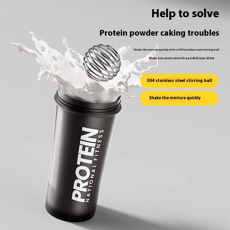 Protein Shaker Fitness Sports Waterbottle Mixing Cup for Gym Use