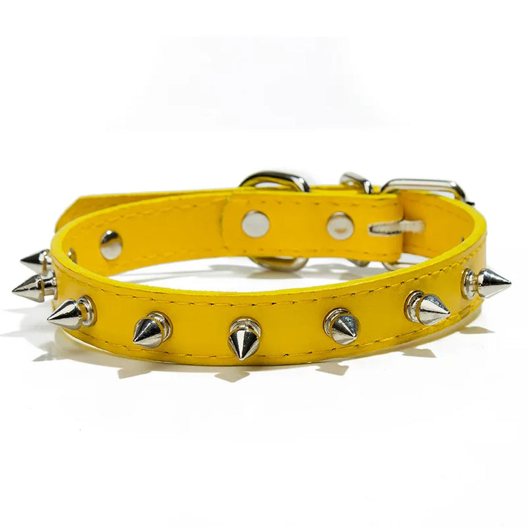 Harp Spiked Studded DogCollars PU Small Medium Large NeckStrap