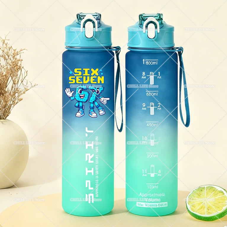 800ML Anime Frosted Sports Waterbottle Gym Outdoor Fitness Drinking Cup
