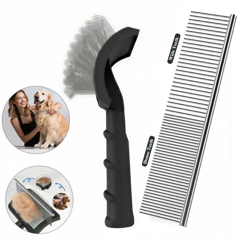 Dog Grooming Comb Shedding Hair Remove Needle Brush Slicker Massage Tool