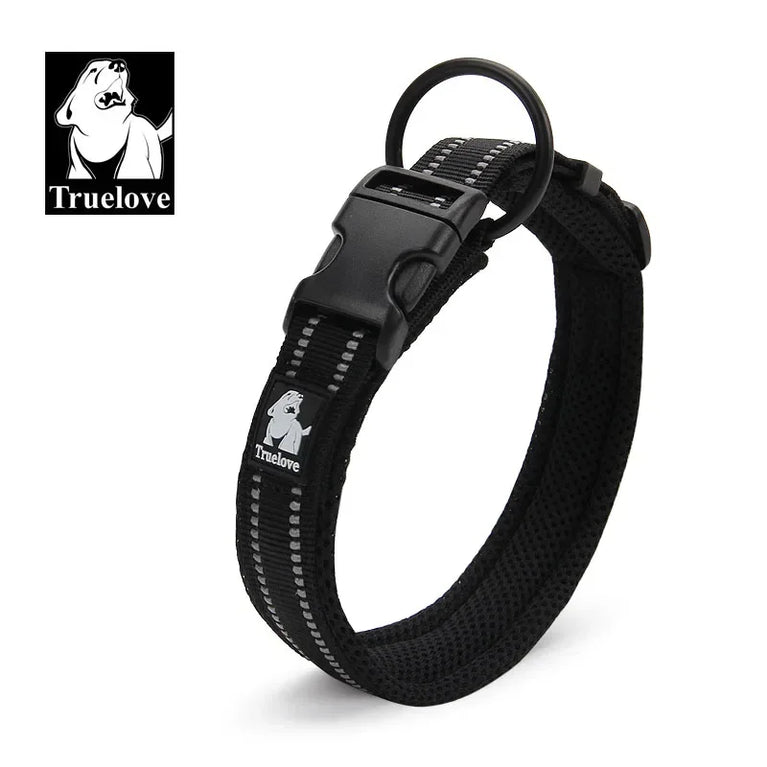 Adjustable Mesh Padded Dog Collar 3M Reflective Nylon Heavy Duty Proof