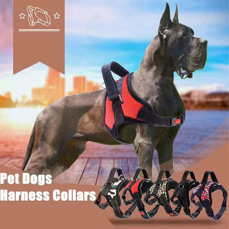 Adjustable Oxford Dog Harness Vest Collar Durable Pet Walking Harness