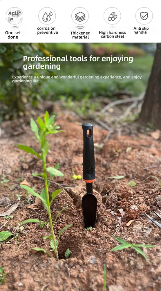 7-Piece Carbon Steel Mini Garden Tool Set for Potted Plants and Precision Gardening