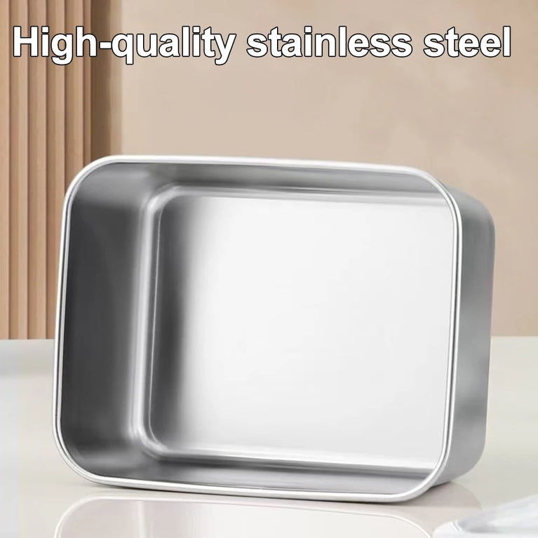 STAINLESS STEEL FOOD STORAGE CONTAINER WITH LID FOR FRESH FOOD STORAGE