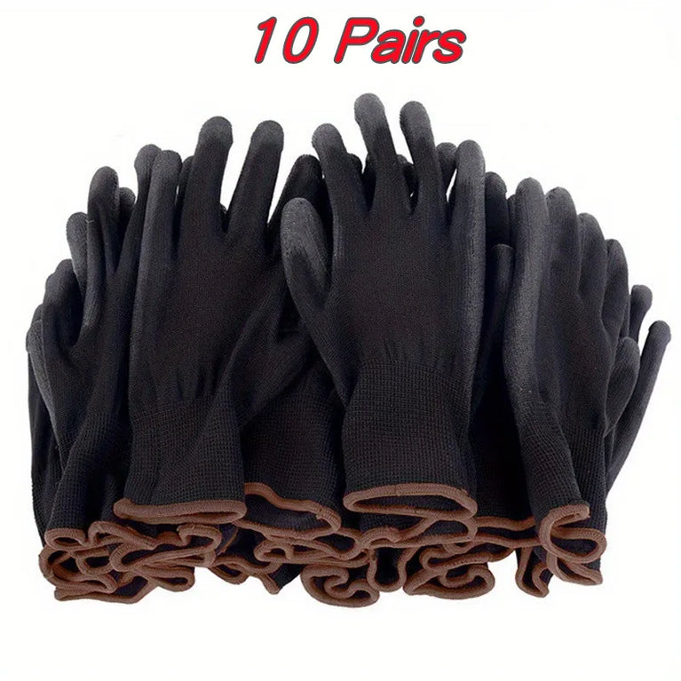 Durable Gardening Gloves Anti Slip Safety Work Gloves 10 Pairs