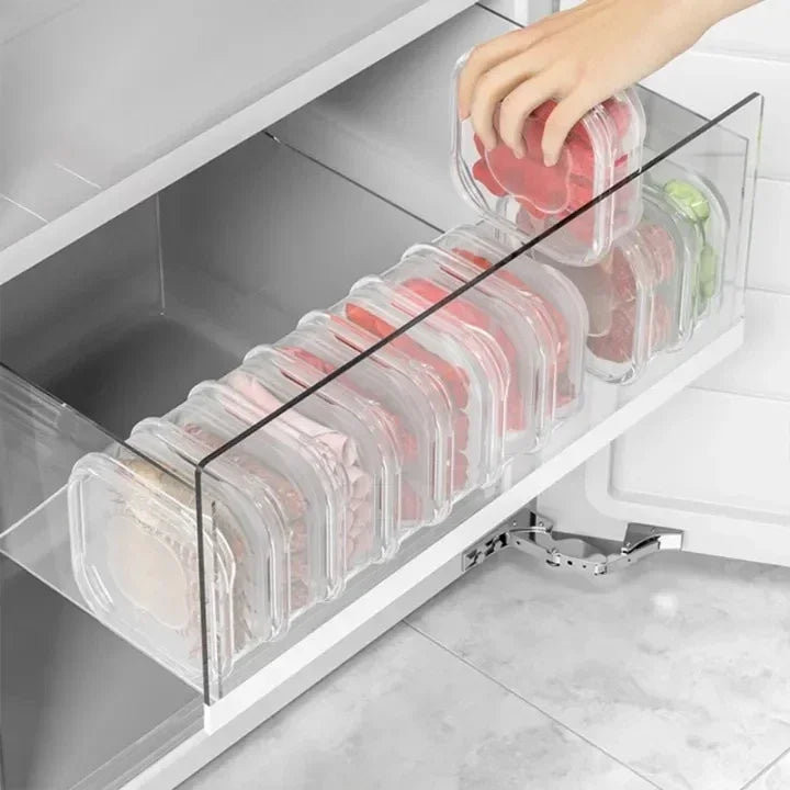 Small Transparent PP Food Preservation Boxes Refrigerator Sealed Storage Container Set